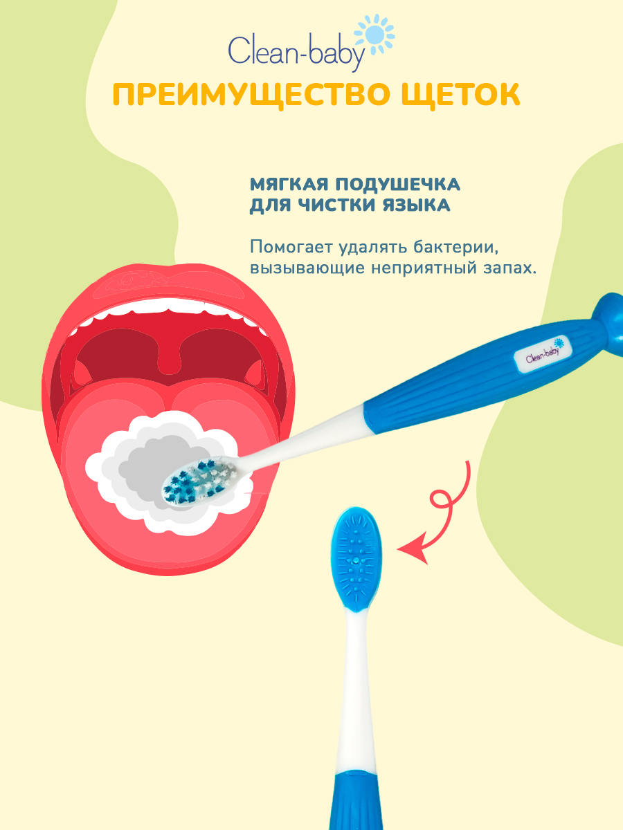 Зубная щетка Clean-baby 0-3 лет, голубая - фото 5