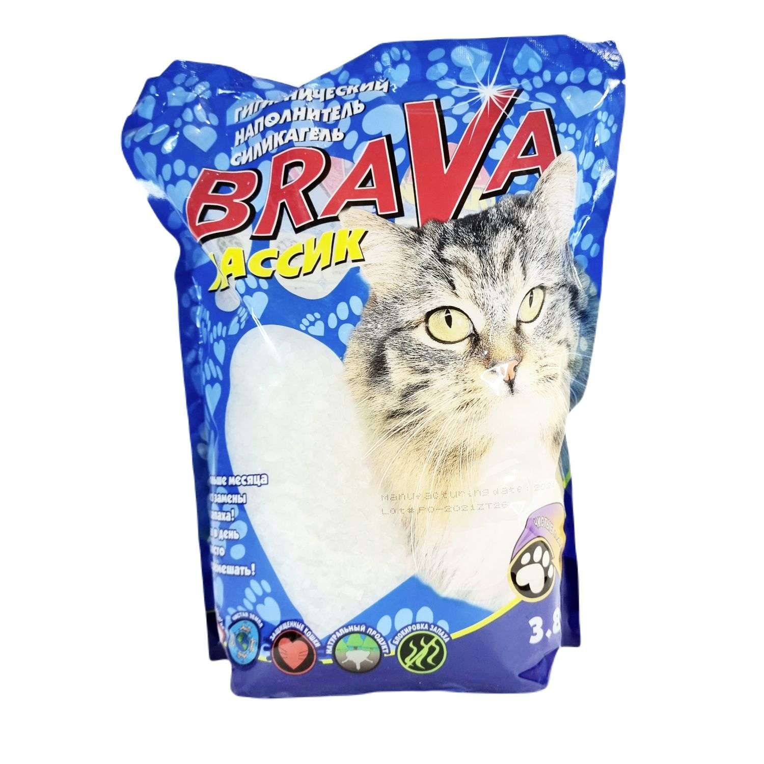 Наполнитель для кошек BraVa Классик-А силикагелевый впитывающий 3.8л - фото 1