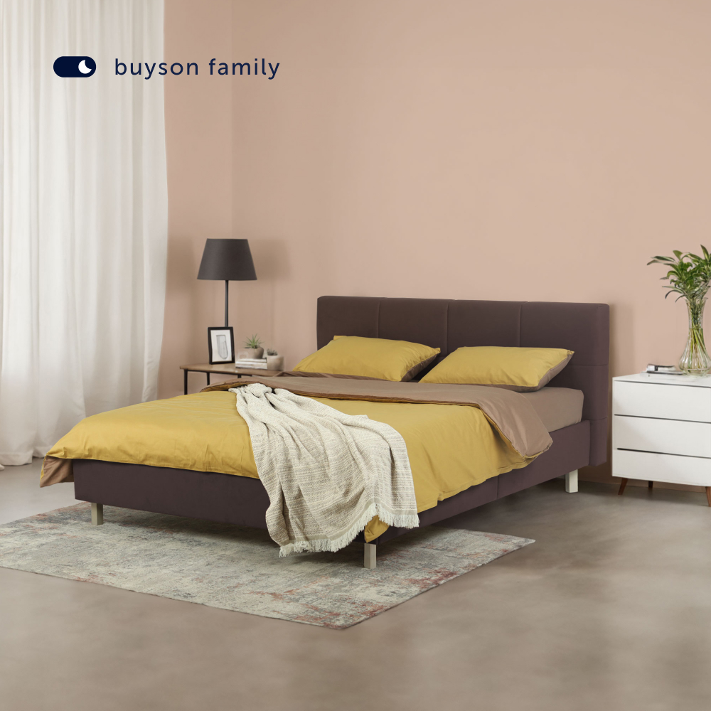 Двуспальная кровать buyson BuyGlory 200х140 коричневая микровелюр - фото 12