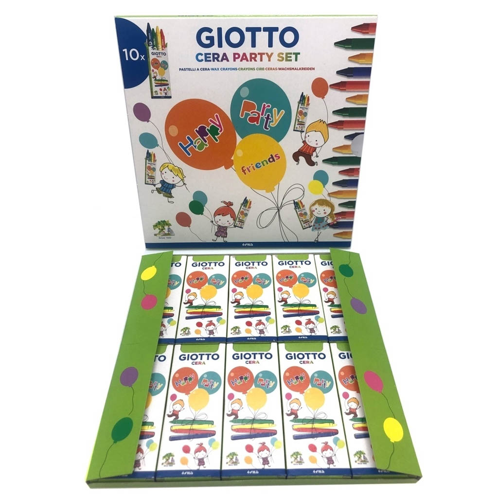 Набор восковых мелков GIOTTO CERA PARTY SET Подарочный 10 комплектов по 4 штуки - фото 1