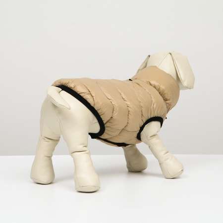 Куртка для собак Sima-Land двухсторонняя S бежевая/коричневая