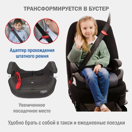 Автомобильное кресло SIGER УУД Siger Стар Isofix Lux гр.I/II/III зебра серый бежевый