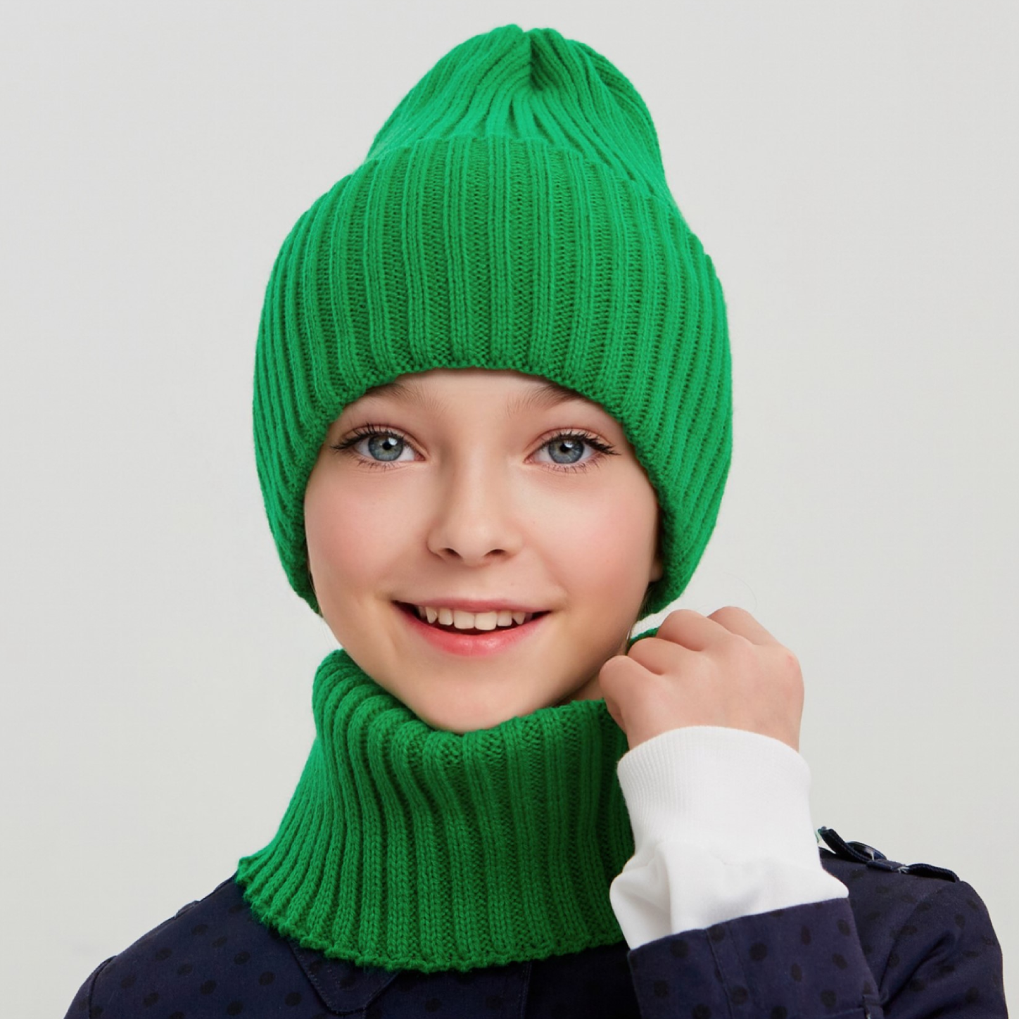 Шапка и снуд NYCkids NYC-H-35-pumpk-green - фото 5