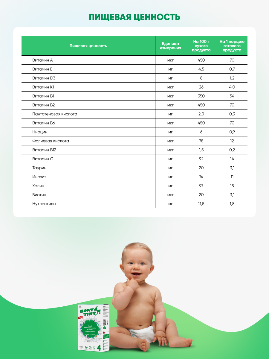 Смесь молочная Goattiny детская на козьем молоке 4 - фото 8