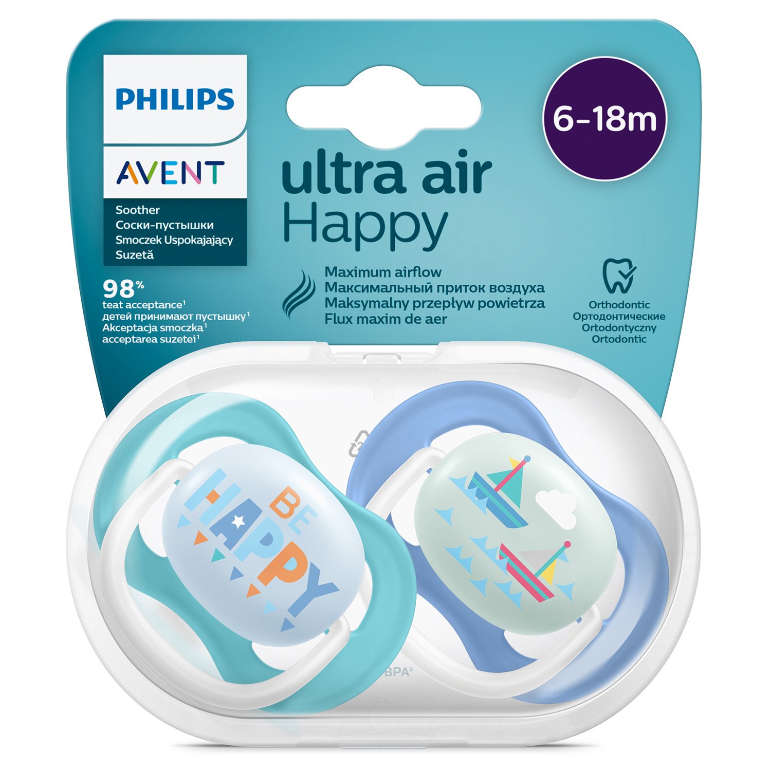 Пустышка Philips Avent Ultra Air с 6 до 18месяцев 2шт SCF080/15 - фото 14