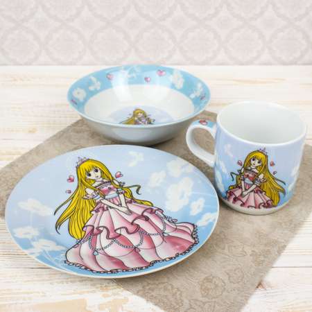 Набор детской посуды Доляна Принцесса кружка миска тарелка