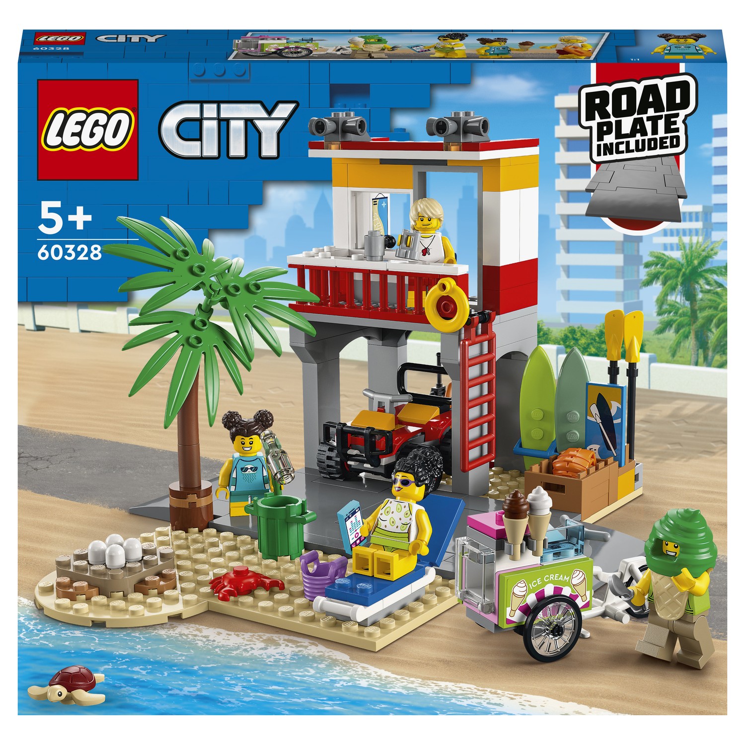 Конструктор LEGO My City Пост спасателей на пляже 60328 купить по цене 2599  ₽ в интернет-магазине Детский мир