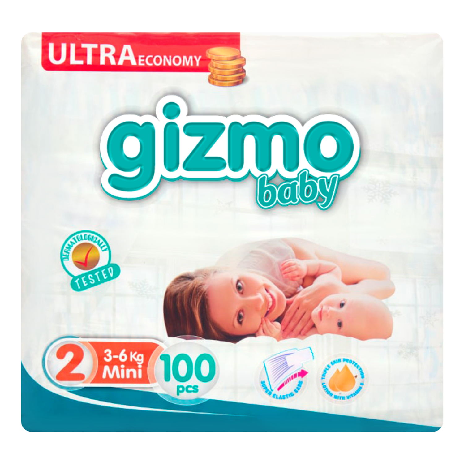 Подгузники одноразовые Gizmo Baby 2 Mini Ultra Eco 3-6 кг 100 шт - фото 1