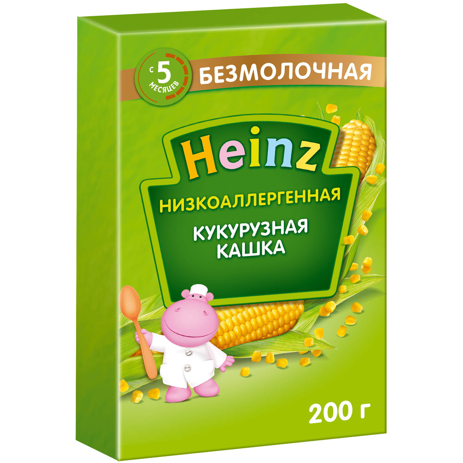 Каша Heinz безмолочная низкоаллергенная кукуруза 200 г с 5 месяцев - фото 1