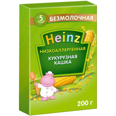 Каша Heinz безмолочная низкоаллергенная кукуруза 200 г с 5 месяцев