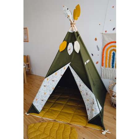 Игровая палатка вигвам Малышу по Шалашу Гуси и лисы зеленый
