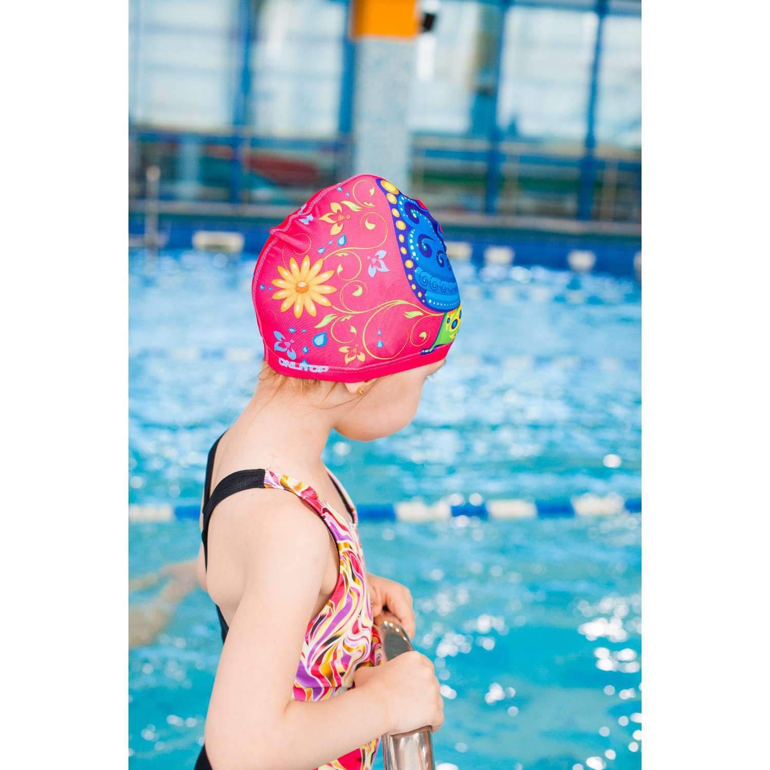 Шапочка для плавания ONLITOP детская «Бабочка». тканевая. обхват 46-52 см - фото 9