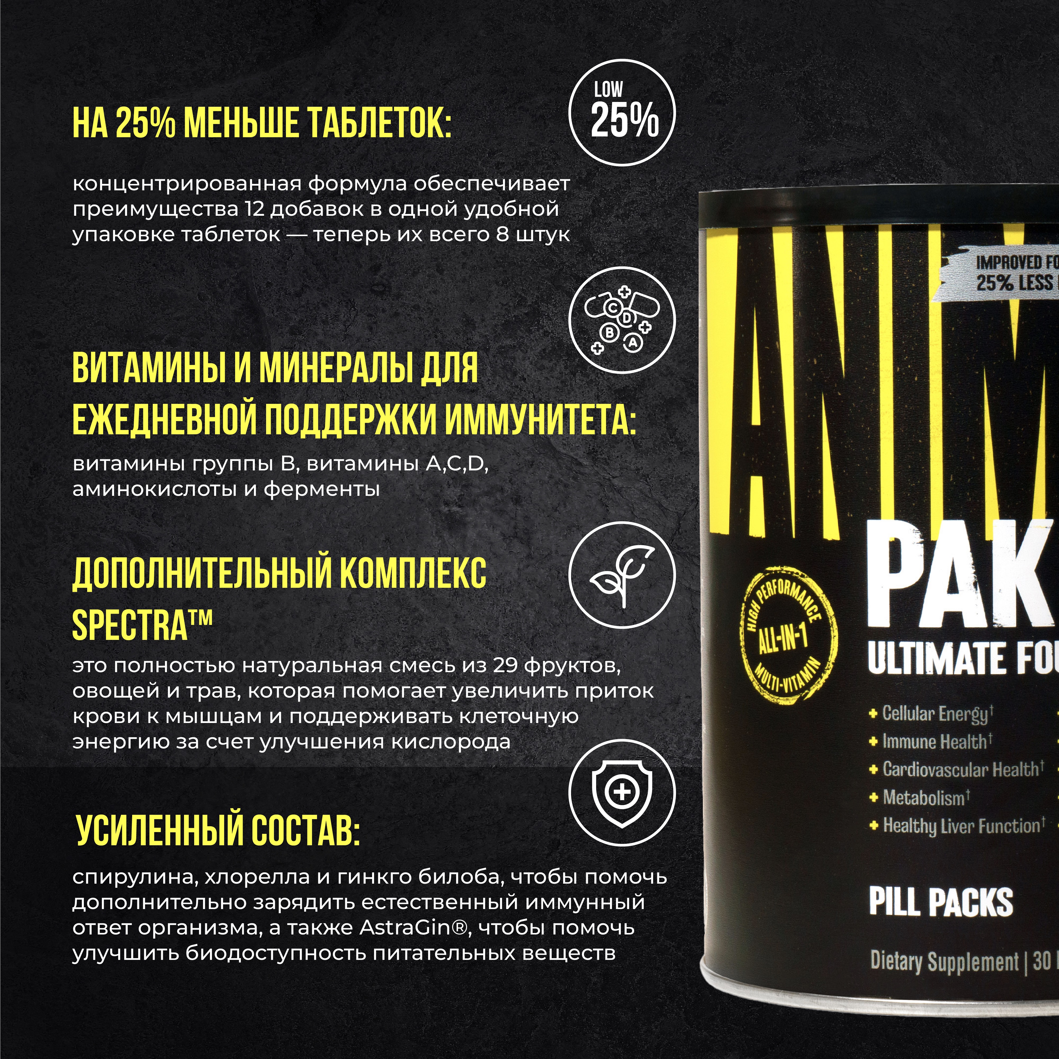 Комплекс витаминов и минералов Animal Pak 30 пакетов по 8 таблеток - фото 4