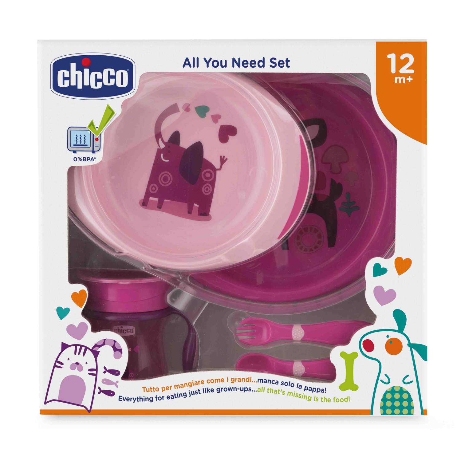 Набор посуды Chicco 5предметов с 12месяцев Розовый - фото 2