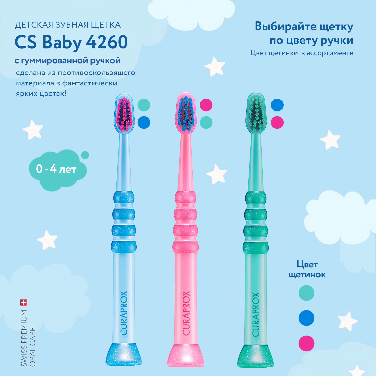 Зубная щетка Curaprox Детская c гуммированной ручкой серия Baby - фото 10