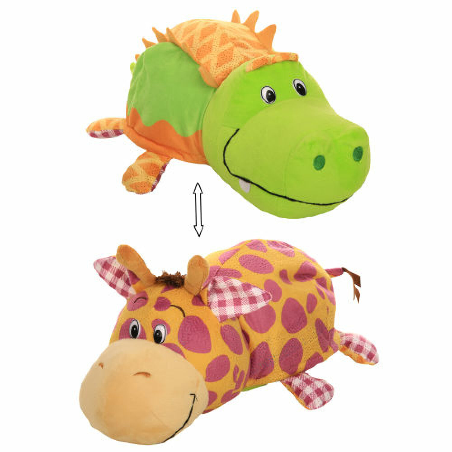 Мягкая игрушка Вывернушка Ням-Ням 2 в 1 Крокодильчик и Жираф с ароматами - фото 1