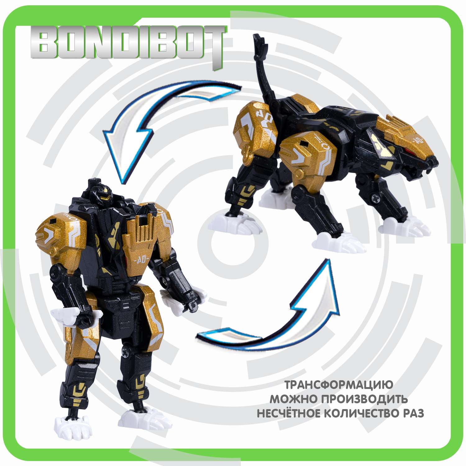 Трансформер BONDIBON 2в1 робот-лев с металлическими деталями - фото 8