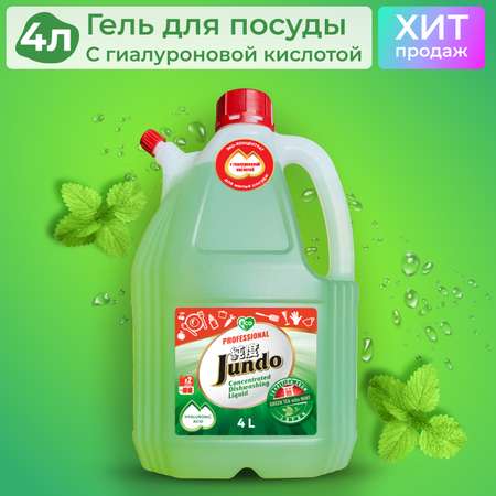 Гель для мытья посуды Jundo Green tea with mint и для детских принадлежностей 4 л