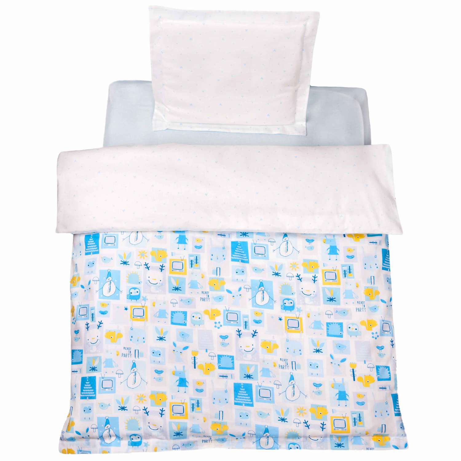 Комплект постельного белья Daisy 2 предмета Мультяшки голубые - фото 2