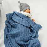 Плед детский AmaroBaby вязаный Pure Love 105х75 см Волна джинс