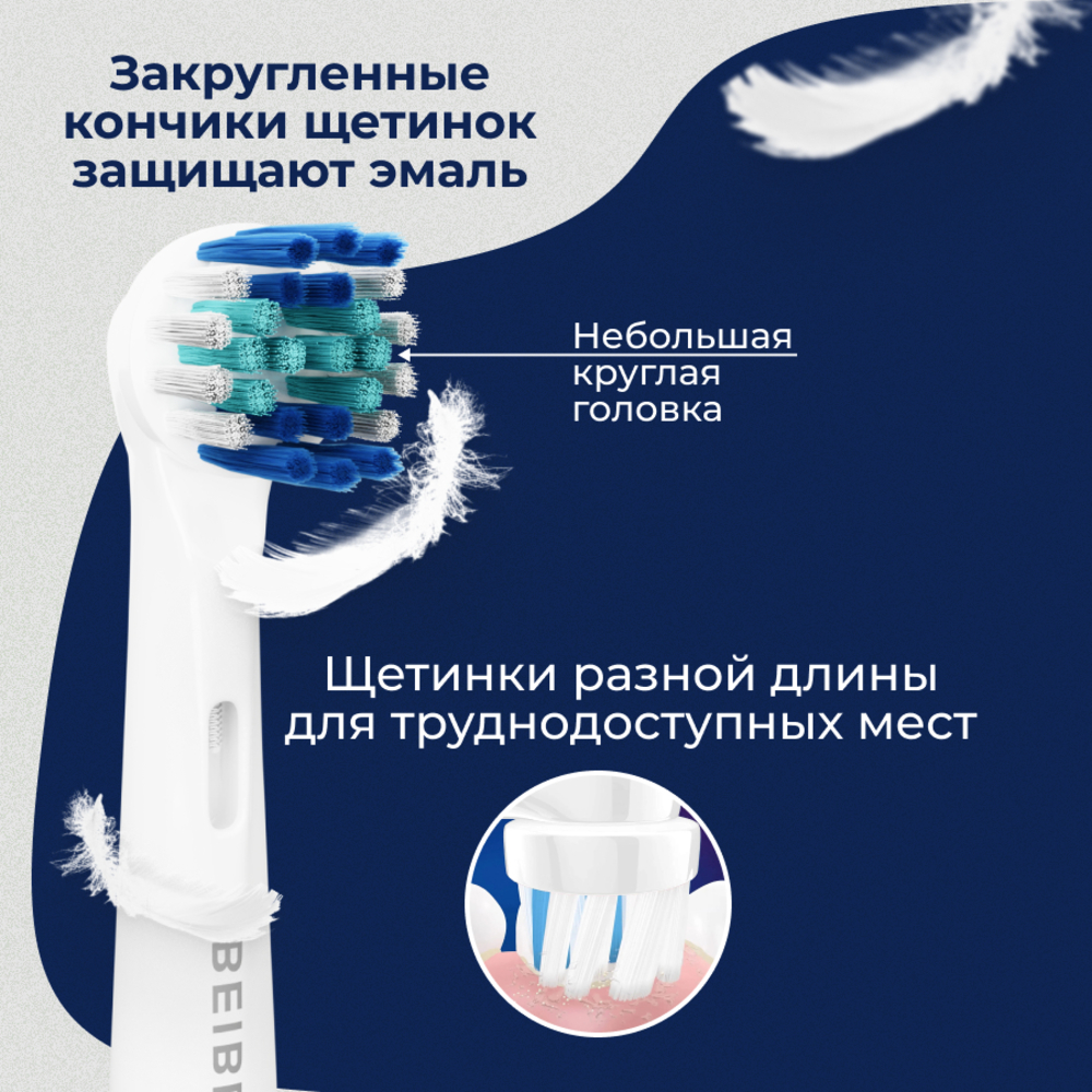 Насадка на зубную щетку BEIBER совместимая с Oral-b classic 4 шт - фото 5