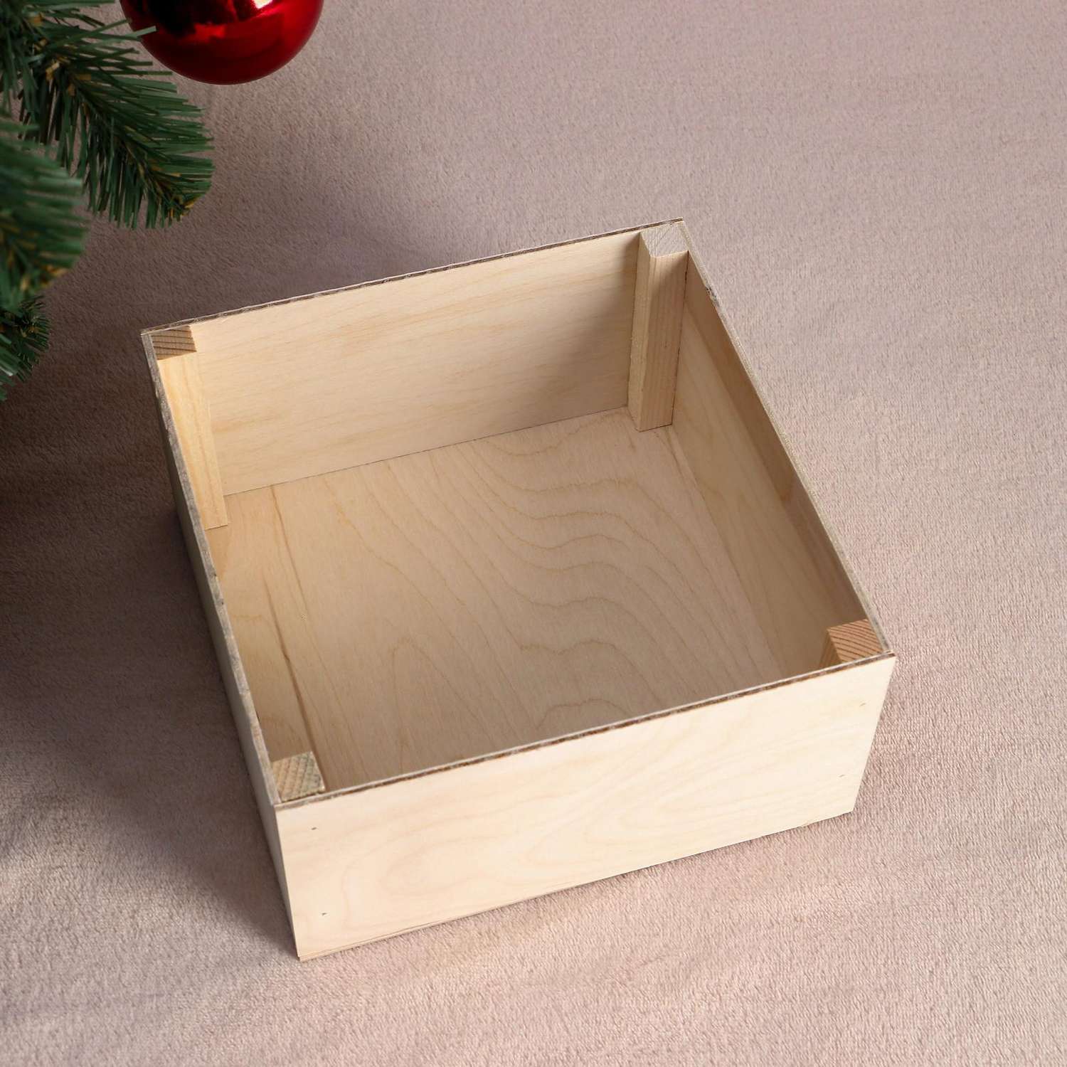 Коробка Sima-Land подарочная с накладной крышкой«С Новым годом. шишки» 20х20х10 см. печать - фото 3