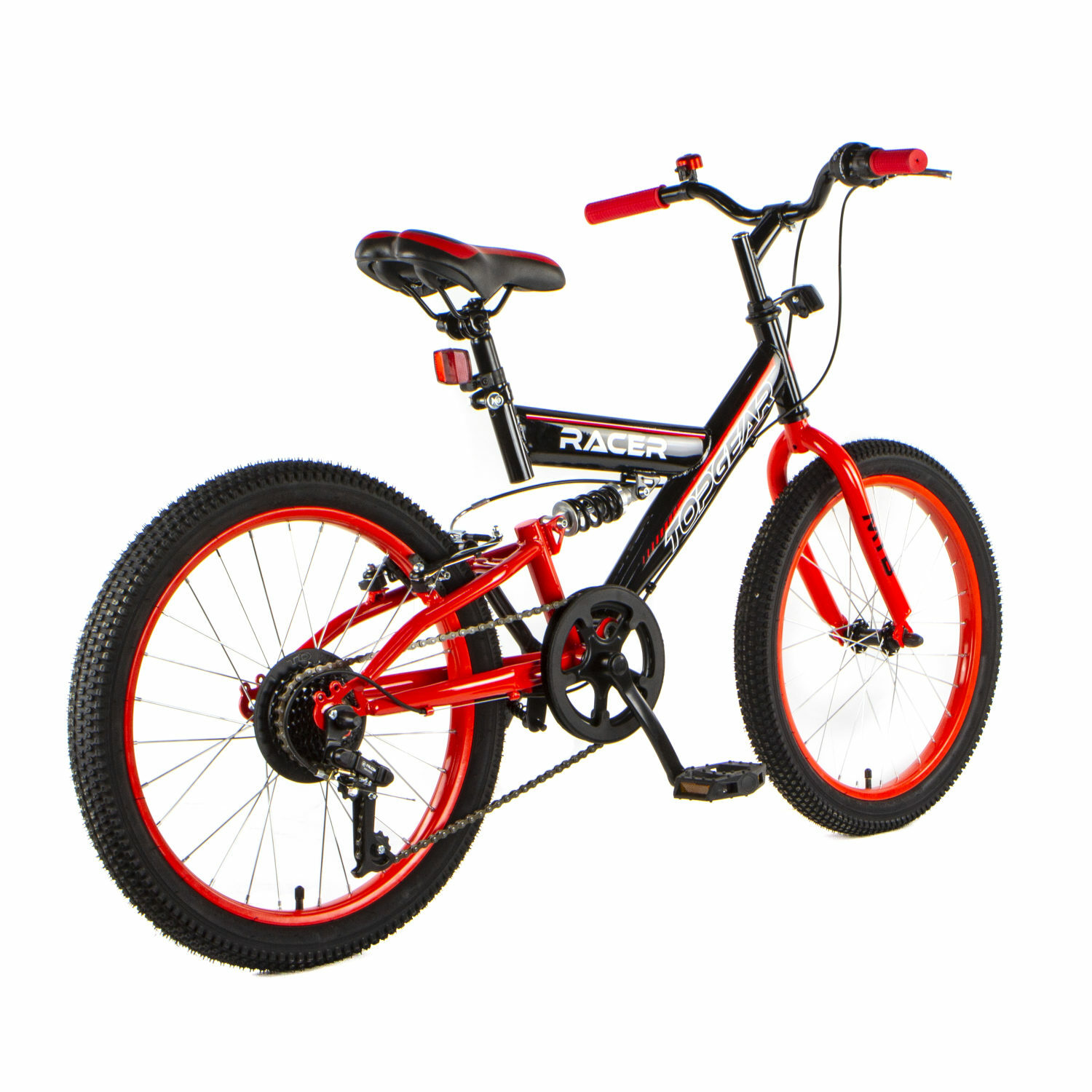 Велосипед TOPGEAR Racer 20 дюймов двухколесный городской с амортизатором тормозом V-brake красный - фото 12