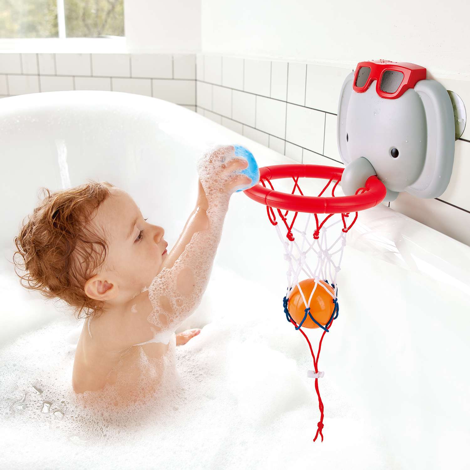 Игрушка для купания Hape в ванной Баскетбольное кольцо Слоник - фото 1