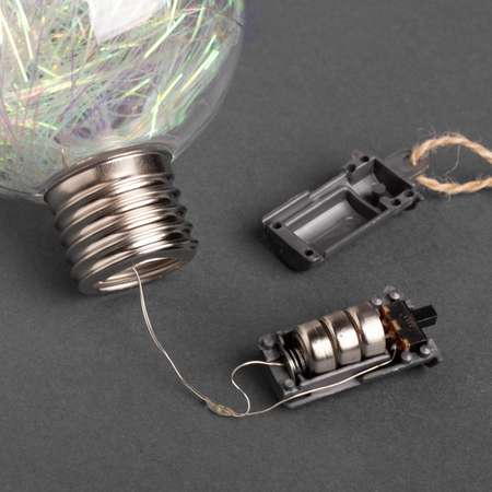 Набор Luazon ёлочных шаров «Мишура цветная» 3 шт. батарейки 5 LED свечение белое