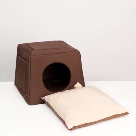 Домик для животных Пижон Саманка 45х45х36 см бежево-коричневый