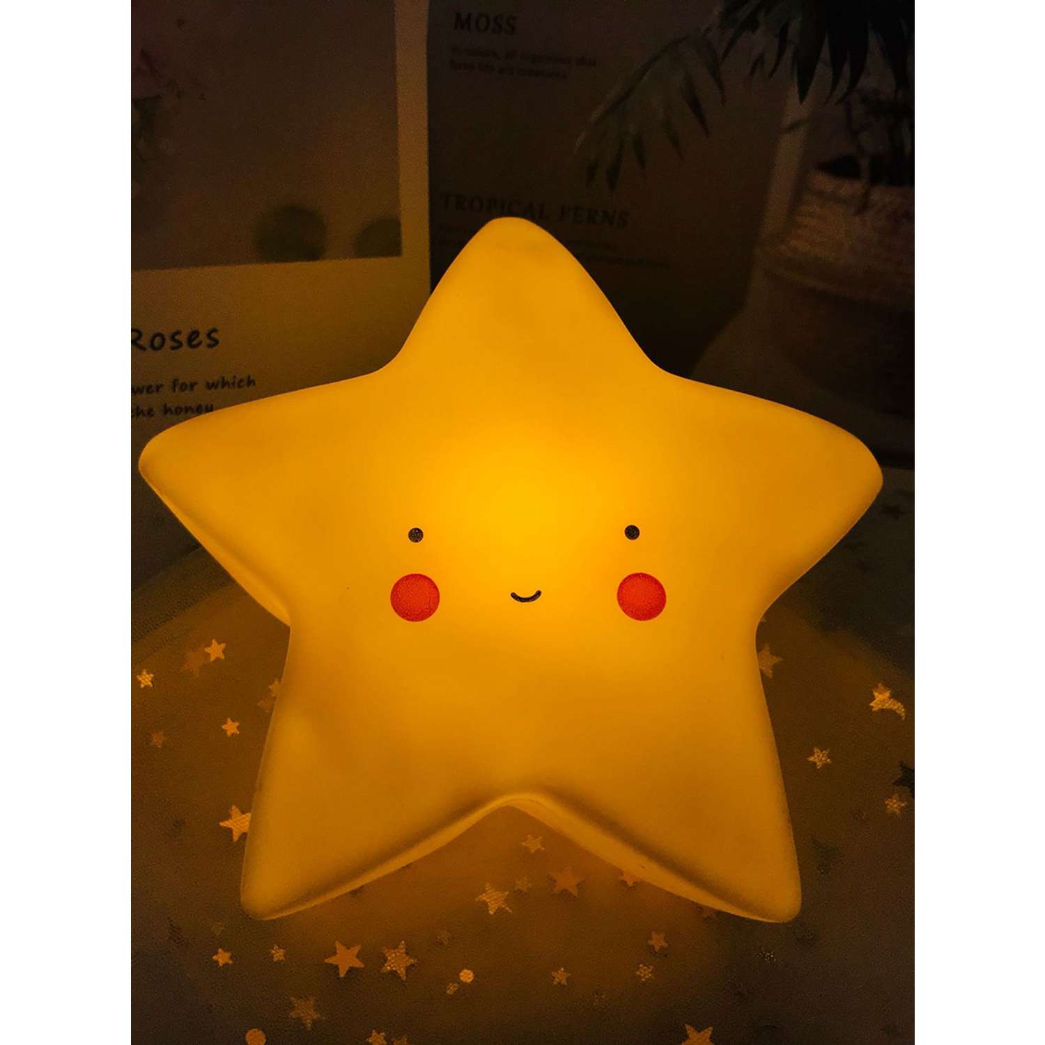 Лампа настольная светодиодная LATS ночник детский звезда желтая - фото 4
