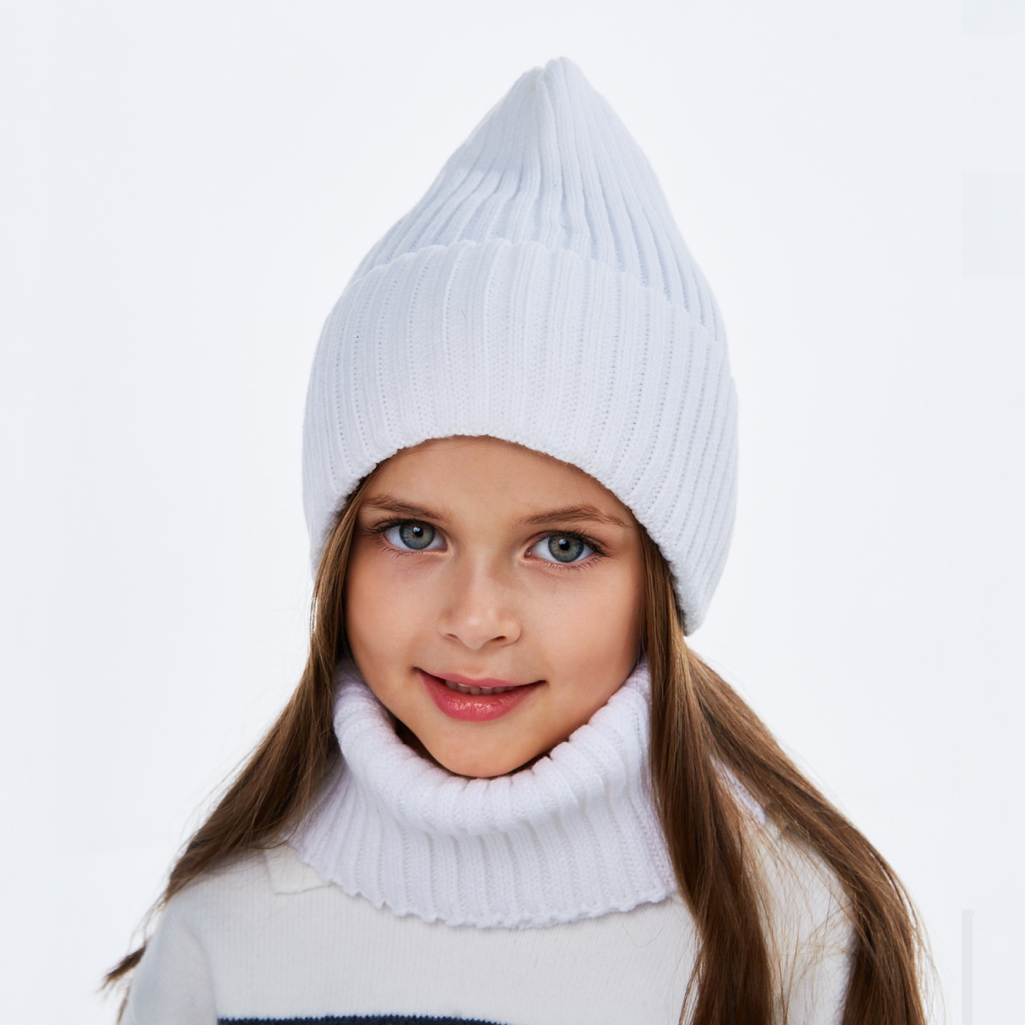 Шапка и снуд NYCkids NYC-H-35-pumpk-white - фото 7