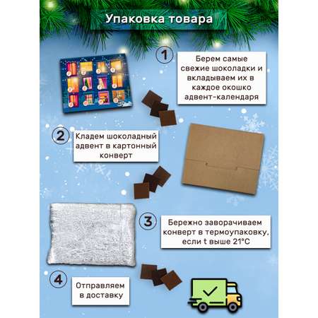 Адвент календарь Choco Corp на 12 дней с шоколадкой для ребенка