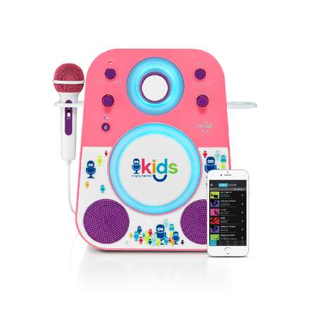 Детская караоке система Singing Machine с цветной LED подсветкой розовый/фиолетовый Bluetooth