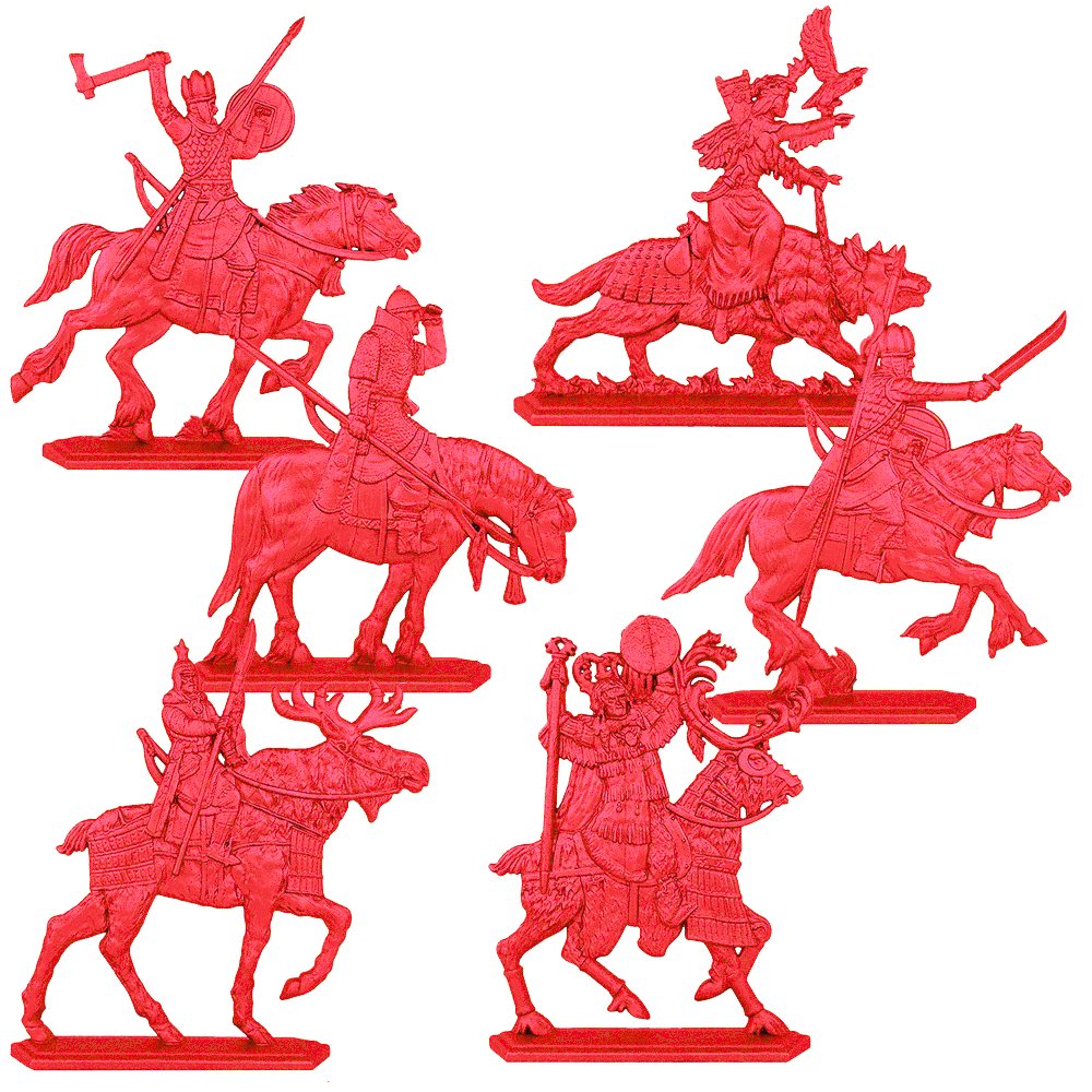 Набор солдатиков Воины и Битвы Князь Асыка и его люди цвет красный - фото 1