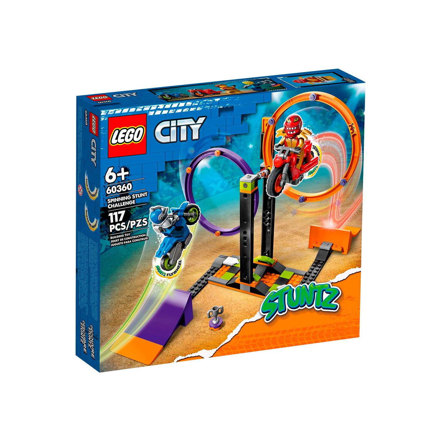 Конструктор детский LEGO City Stuntz Испытание каскадеров с вращением 60360 - фото 1