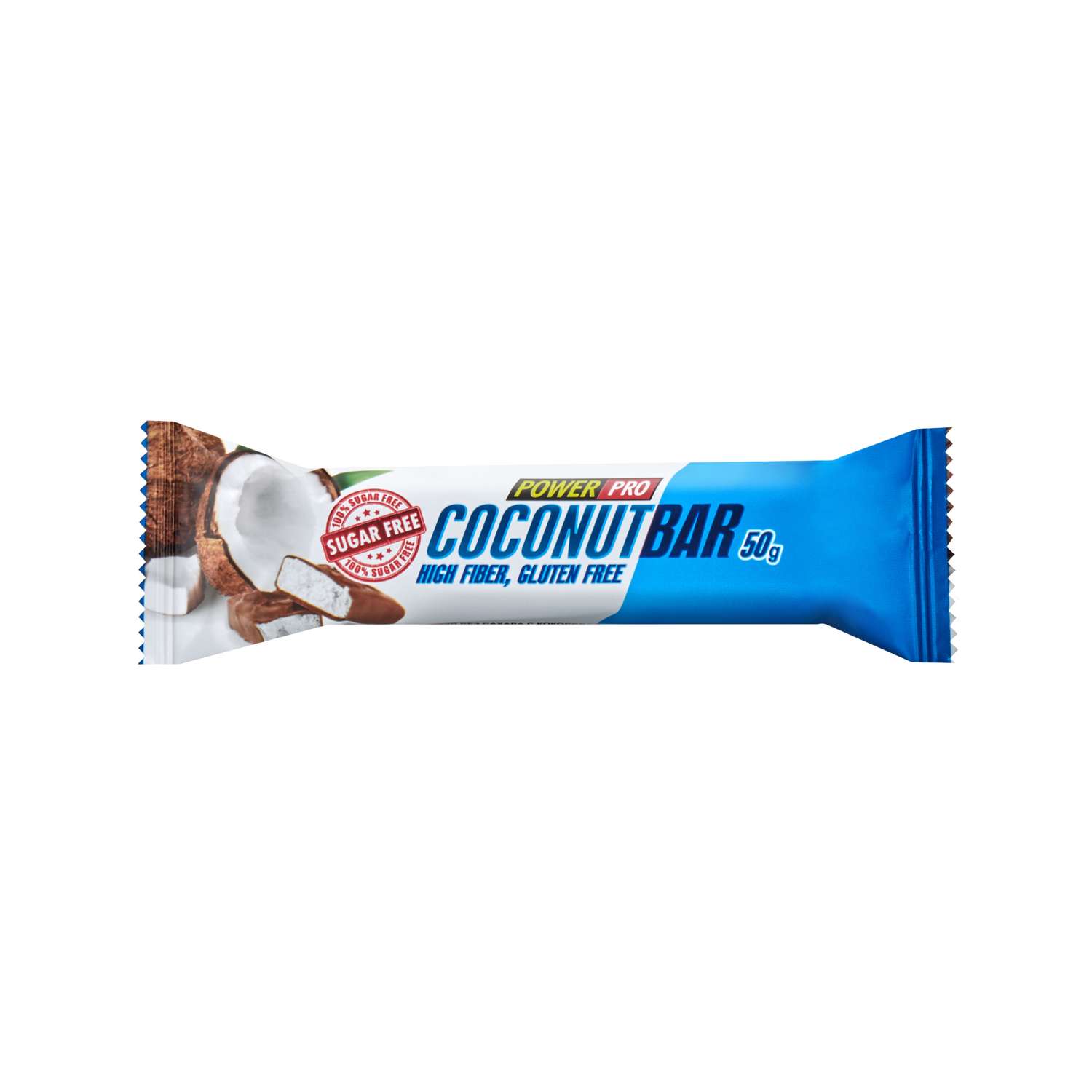 Батончик без сахара POWER PRO Coconut Bar в темном шоколаде 50г - фото 1