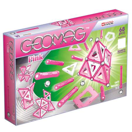 Конструктор магнитный GEOMAG Pink 68 деталей