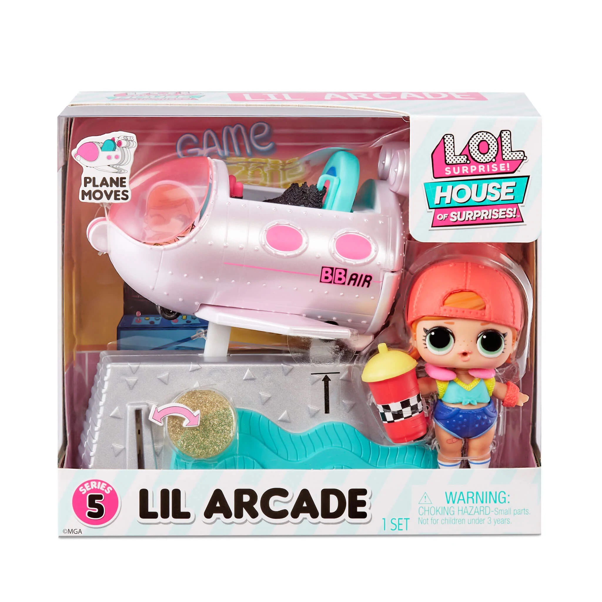 Кукла L.O.L. Surprise! Furniture Playset Ride On Plane and Sk8er Grrrl  580218EUC