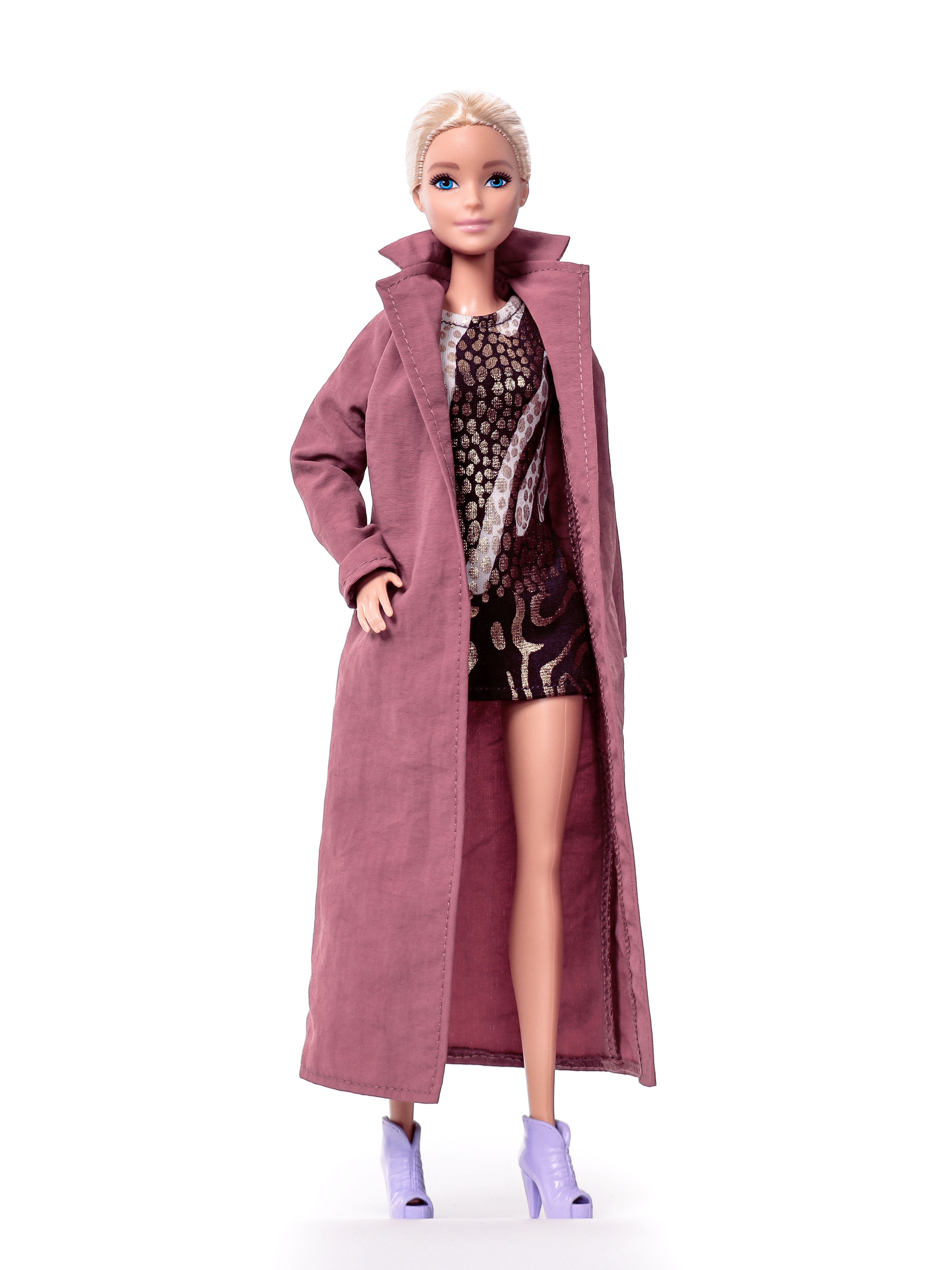 Плащ платье и пояс одежда для Barbie VIANA терракотовый и коричневый мрамор 128.31.19.2v - фото 5