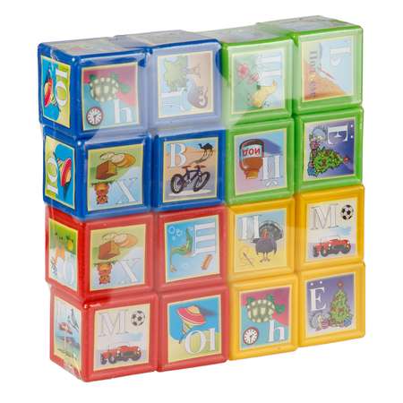 Кубики Юг-Пласт Азбука малыш 16 шт пластик
