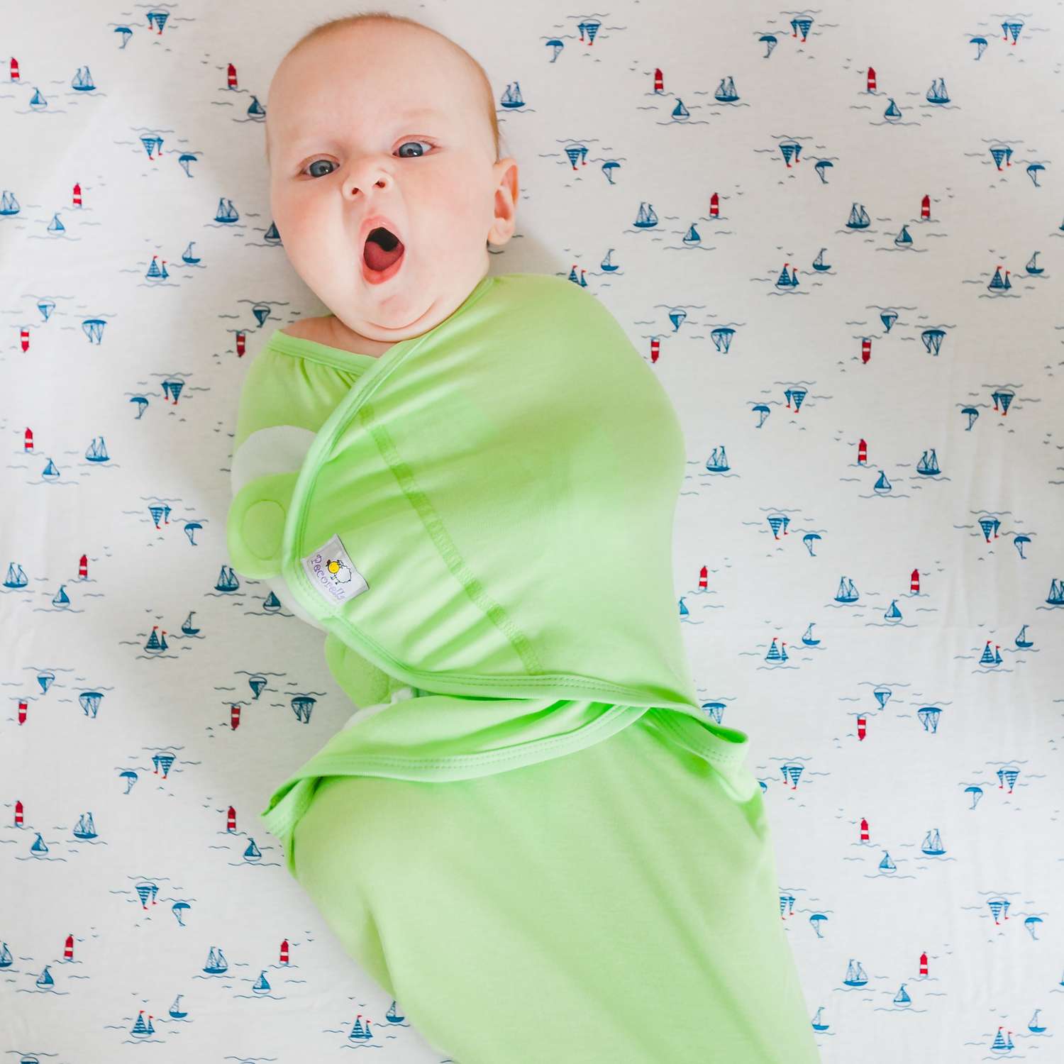 Пеленка Pecorella SwaddleFun на липучках L 4.5-8.5кг Light Green - фото 9