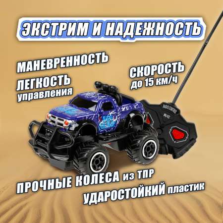 Машинка на пульте управления 1TOY Спортавто Пикап синий с светом