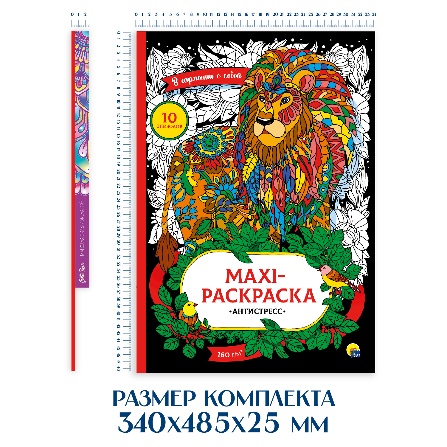 Раскраски Проф-Пресс 2 шт в наборе Макси антистресс+напольная круглая Мандала силы и желаний 69 см - фото 10