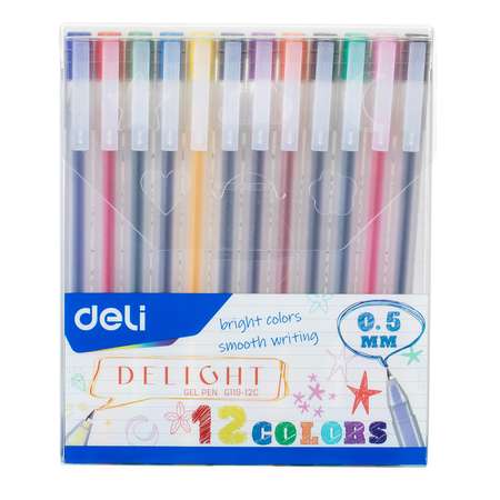 Ручки гелевые Deli EG119 12цветов 12шт 1584233