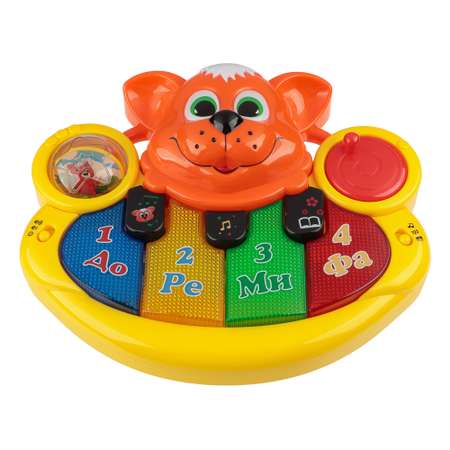 Интерактивная игрушка Игроленд Пианино обучающее Рыжий Котик со светом и звуком