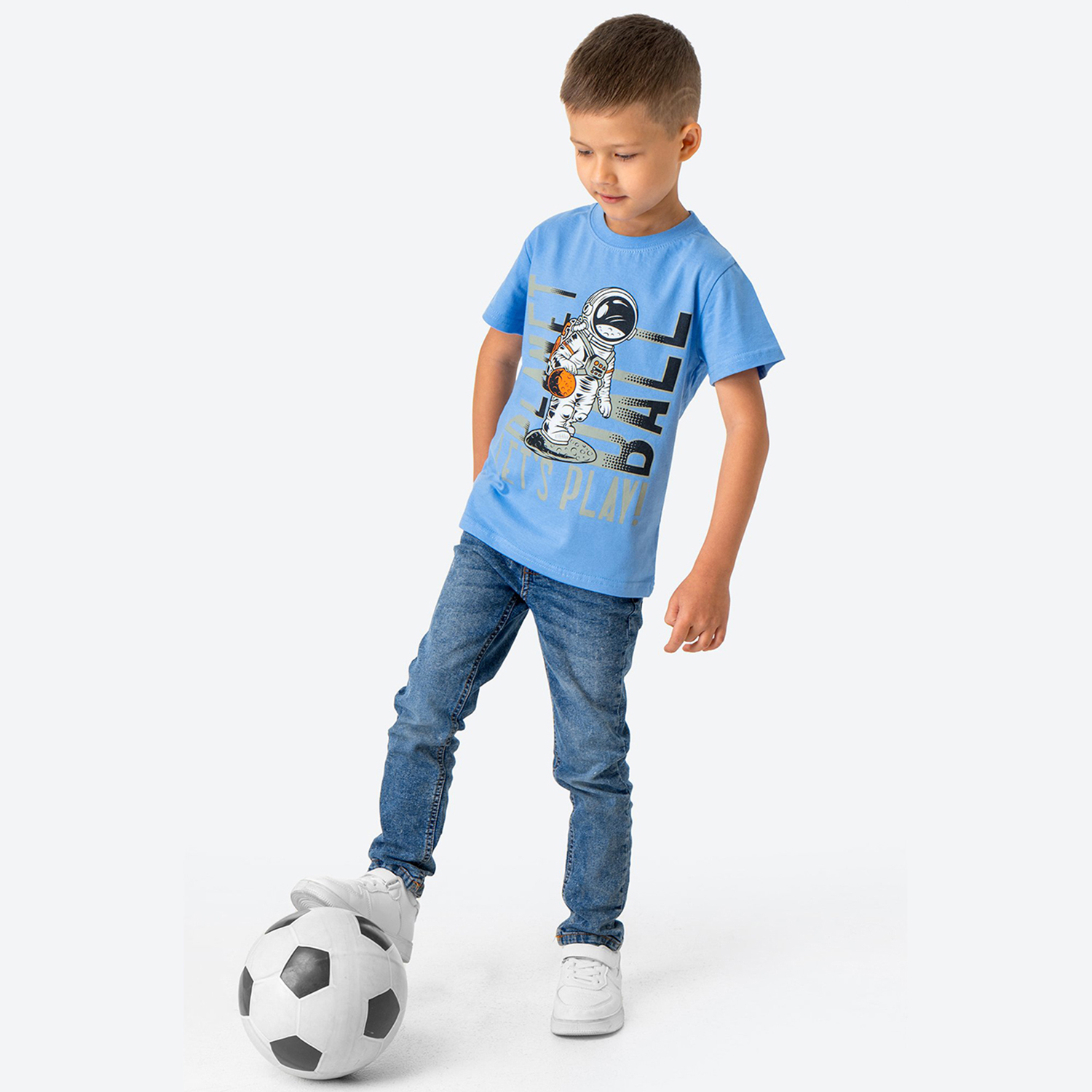 Футболка BONITO KIDS BK0002Mголубой.ball - фото 6