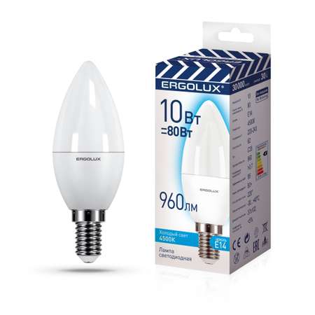 Лампочка Ergolux Свеча LED-C35-10W-E14-4K