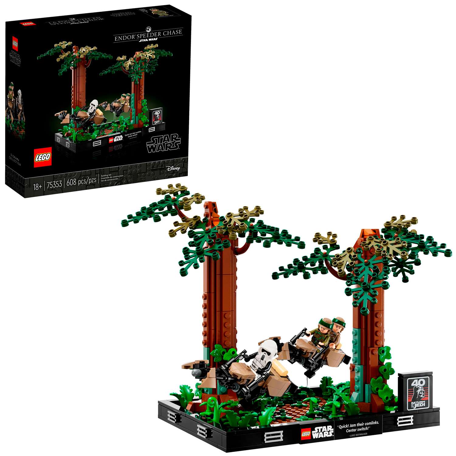 Конструктор LEGO SW Диорама Погоня на Эндоре 608 деталей 75353 - фото 2
