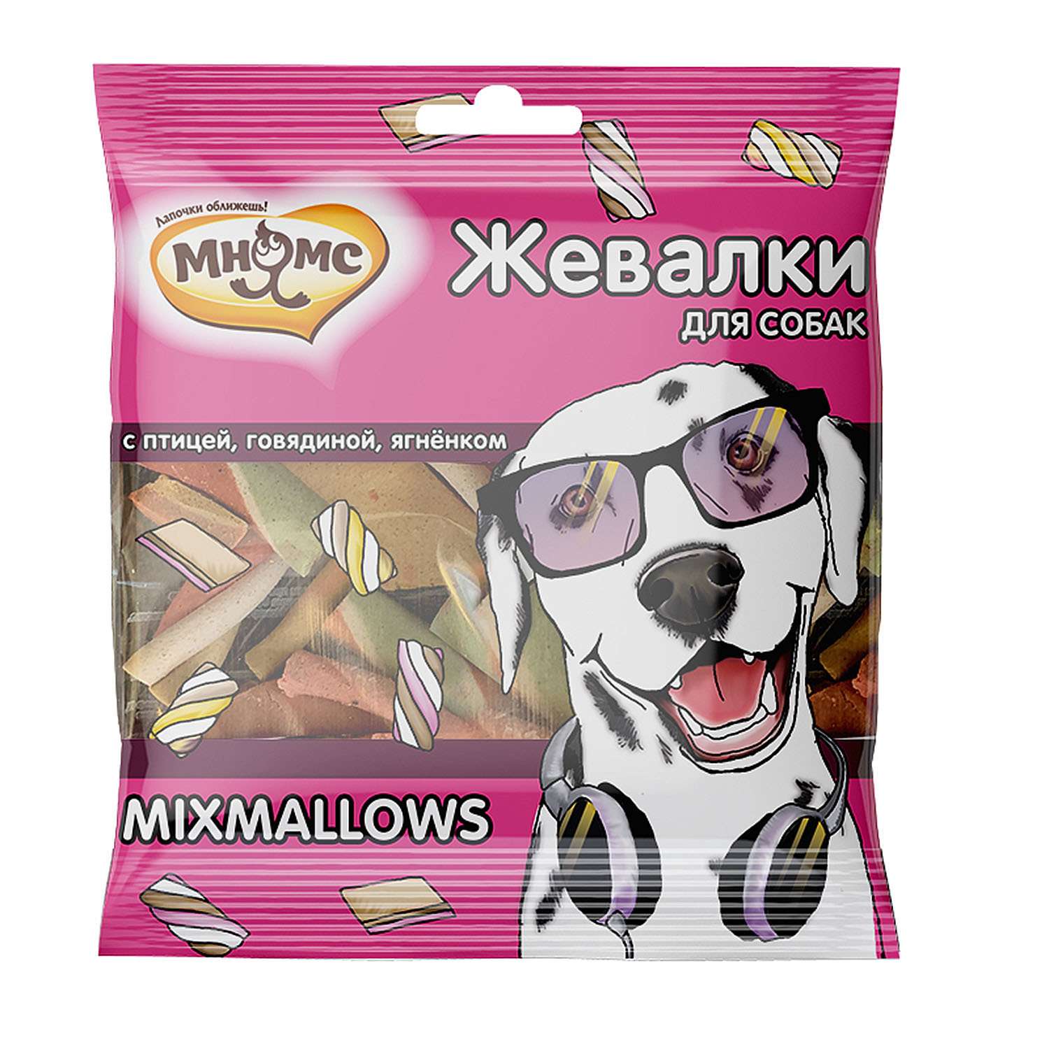 Лакомство для собак Мнямс Жевалки Mixmallows с птицей-говядиной-ягненком 150г - фото 3